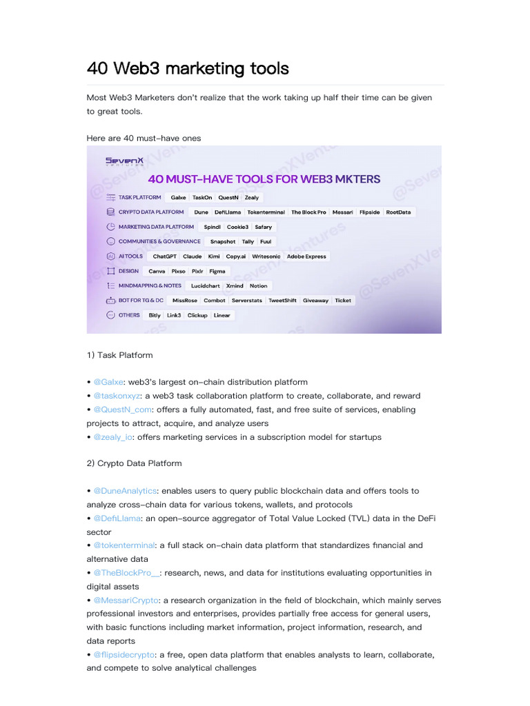 40 Web3 Marketing Tools | PDF | Cryptocurrency | Computing