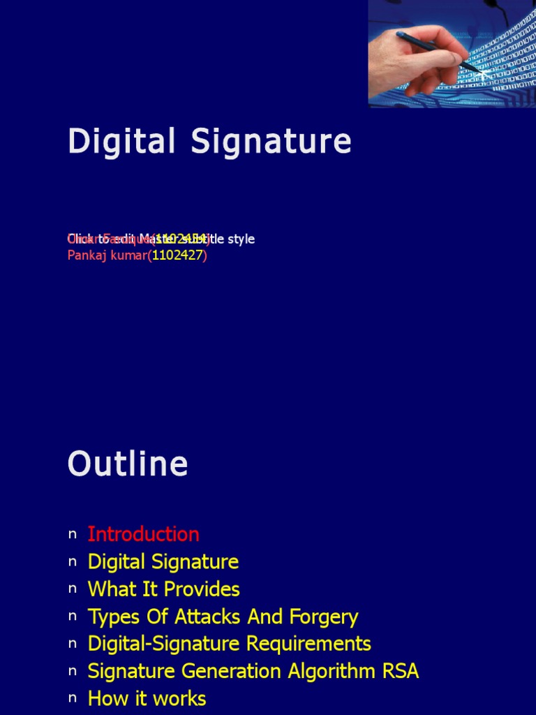 Digital Signature Overview and Attacks | PDF | Public Key Cryptography ...