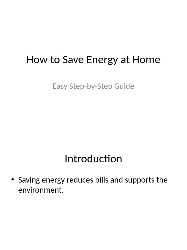 How To Save Energy at Home | PDF