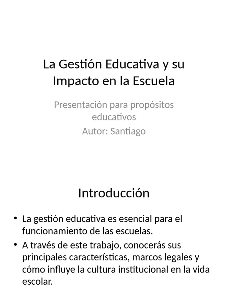 Presentimiento de Gestión Educativa | PDF | Plan de estudios | Aprendizaje