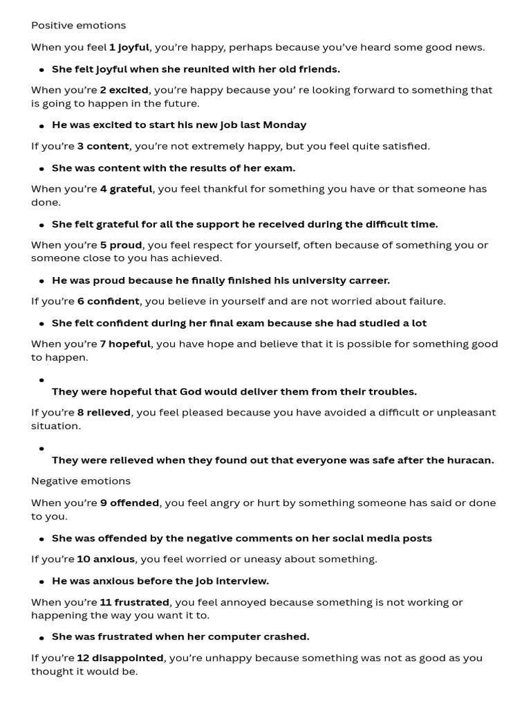 Understanding Positive and Negative Emotions | PDF | Feeling ...