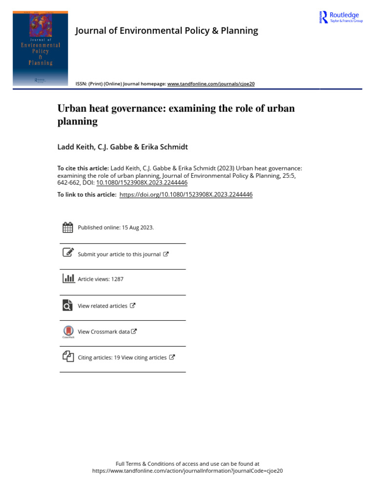 Urban Heat Governance in City Planning | PDF | Climate Change ...