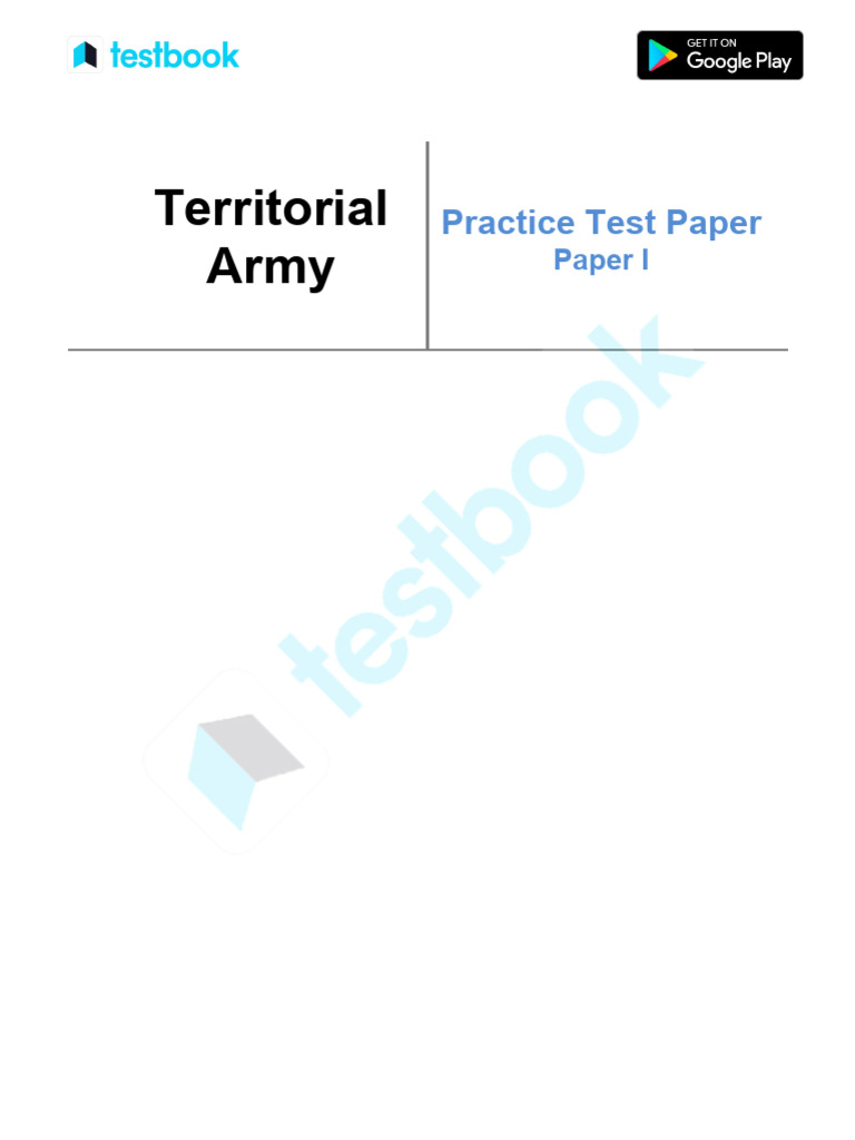 Territorial Army Practice Test Paper | PDF | Ratio | Trigonometric ...