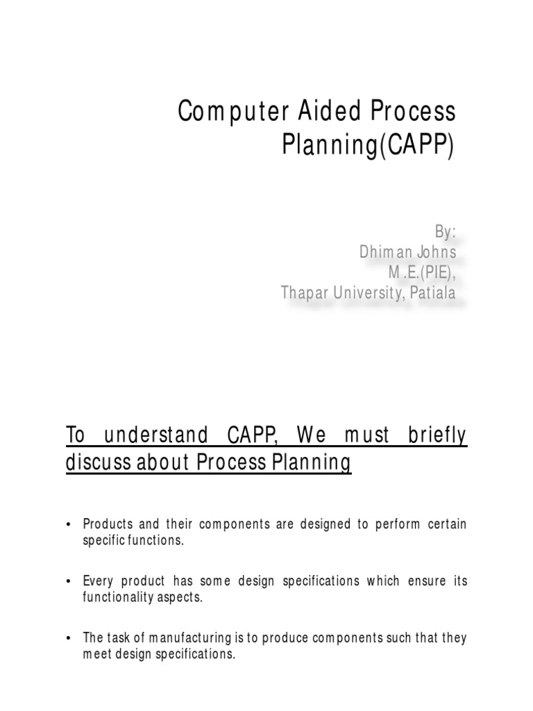 Computer Aided Process Planning CAPP | PDF | Computer Aided Design | System
