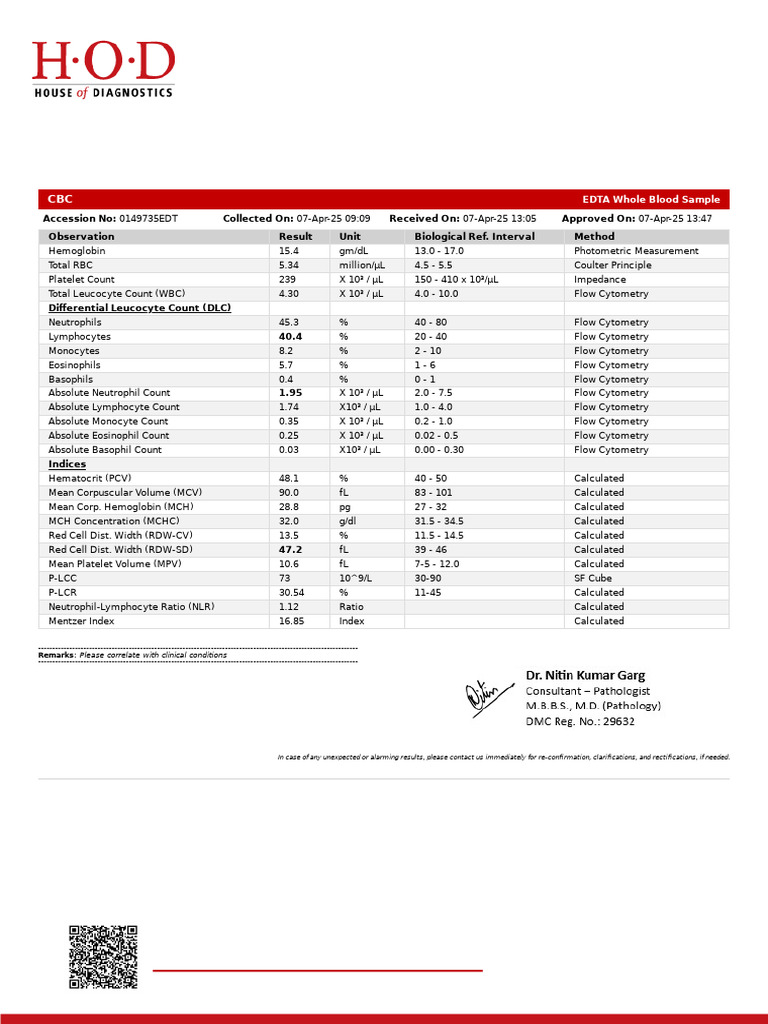 Comprehensive Blood Test Results | PDF | Thyroid Stimulating Hormone ...