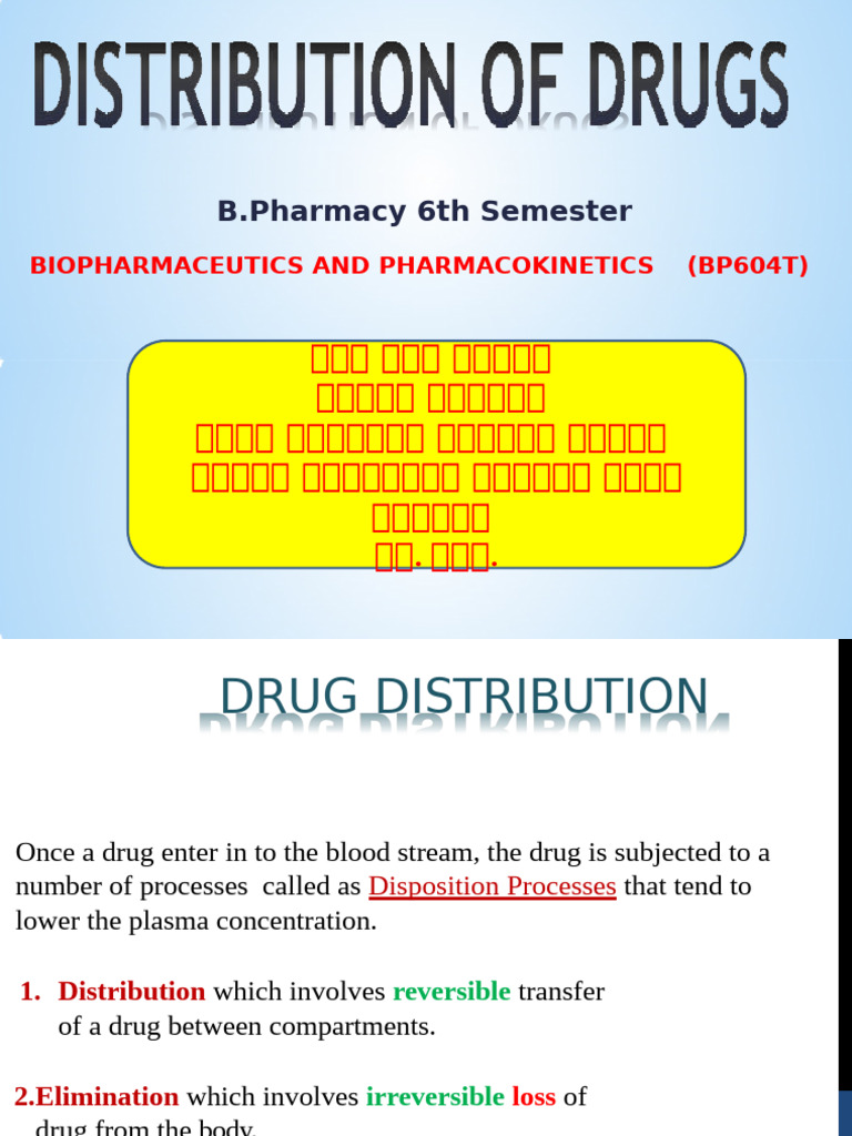 Drug Distribution in Biopharmaceutics | PDF | Cell Membrane | Capillary