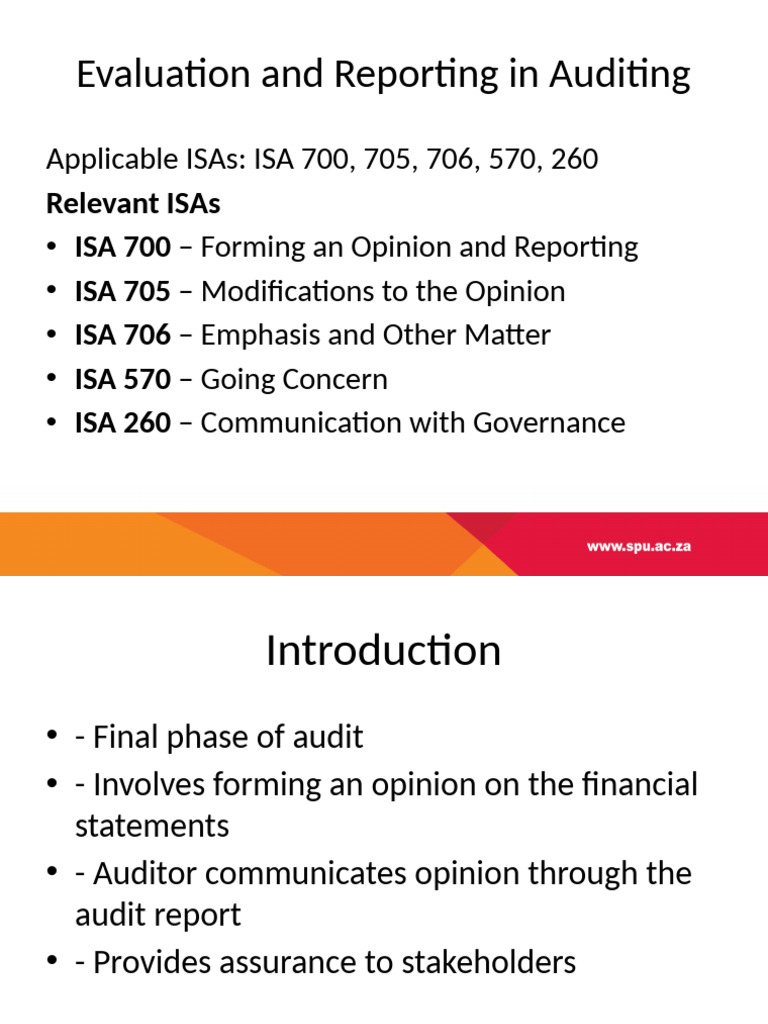 Evaluation and Reporting Auditing2 | PDF | Auditor's Report | Audit