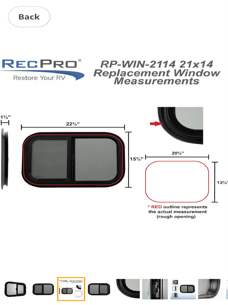 Amazon.com RecPro Teardrop Horizontal Slide RV Window - 21 W x 14 H ...