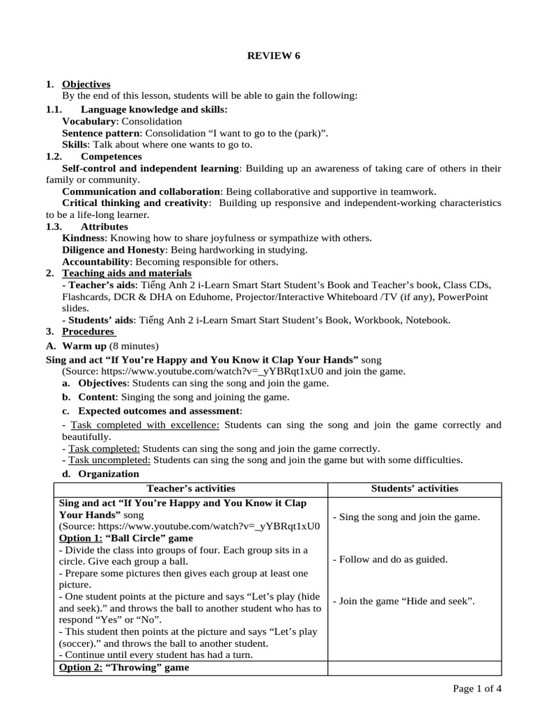 Lesson Review: Language Skills & Games | PDF | Learning | Cognition