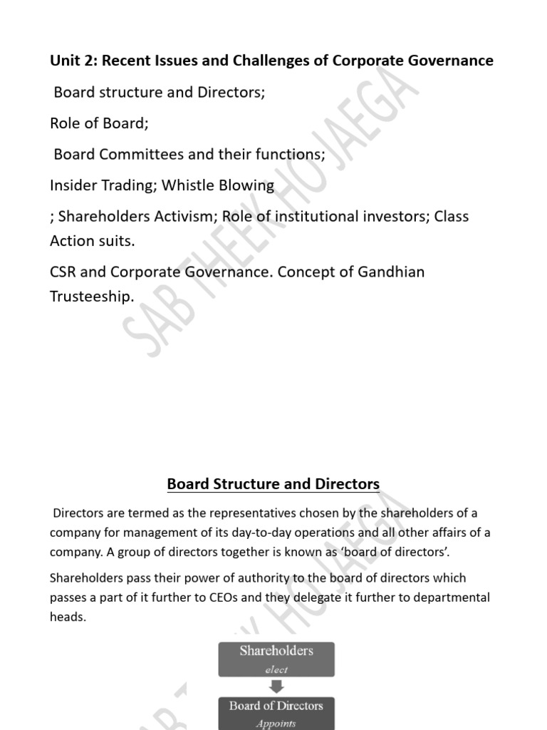 Sab Theek Ho Jaega Unit 2 Corporate Governance | PDF | Corporate Social ...