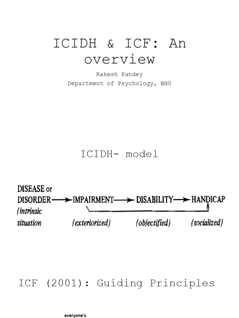 ICF and ICIDH: Overview of Models | PDF | Disability | Liberal Arts ...