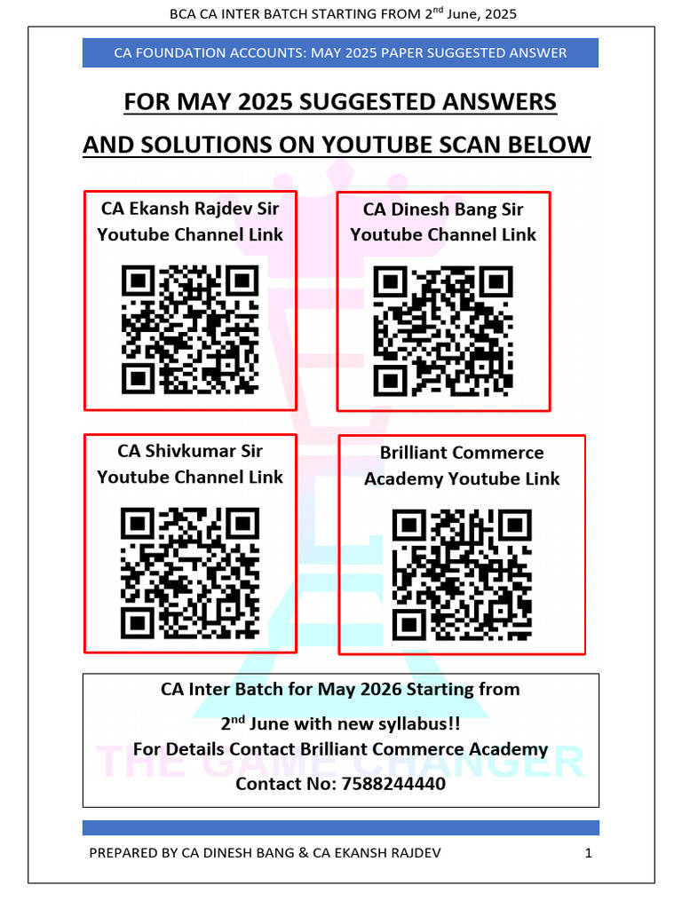 CA Foundation May 2025 Accounts Solutions | PDF | Balance Sheet ...