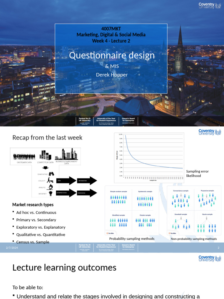 Questionnaire Design for Marketing Research | PDF | Questionnaire ...