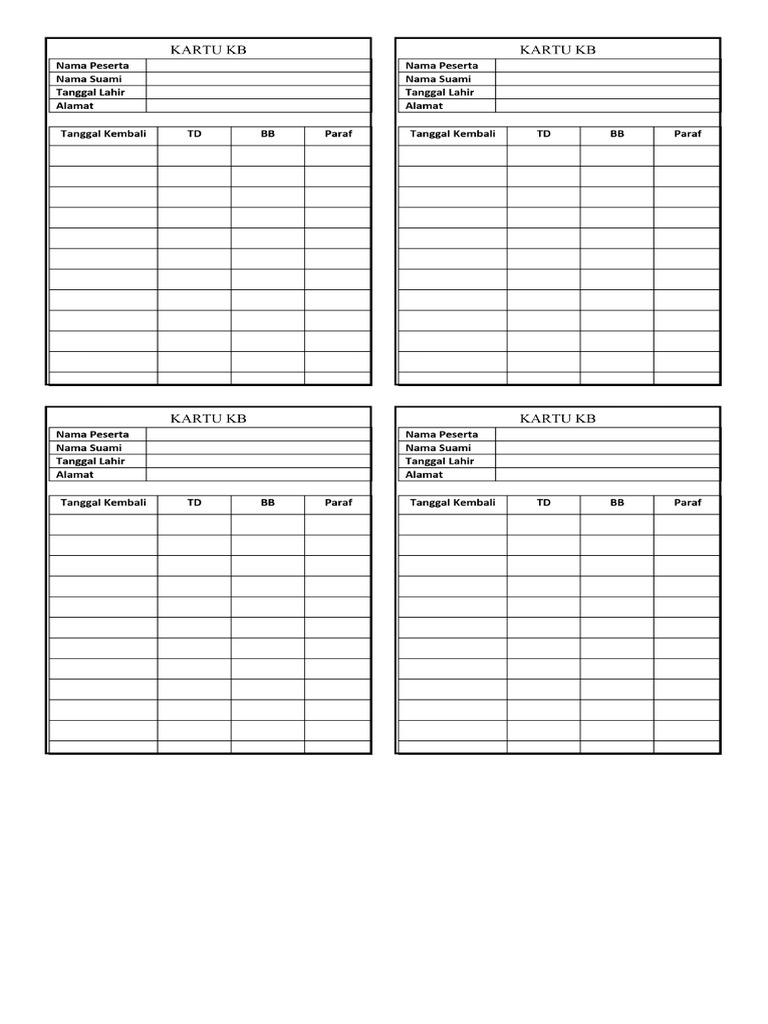 Kartu KB | PDF