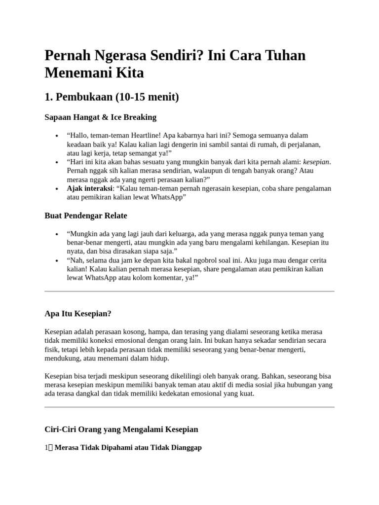 Mengatasi Kesepian dengan Tuhan | PDF