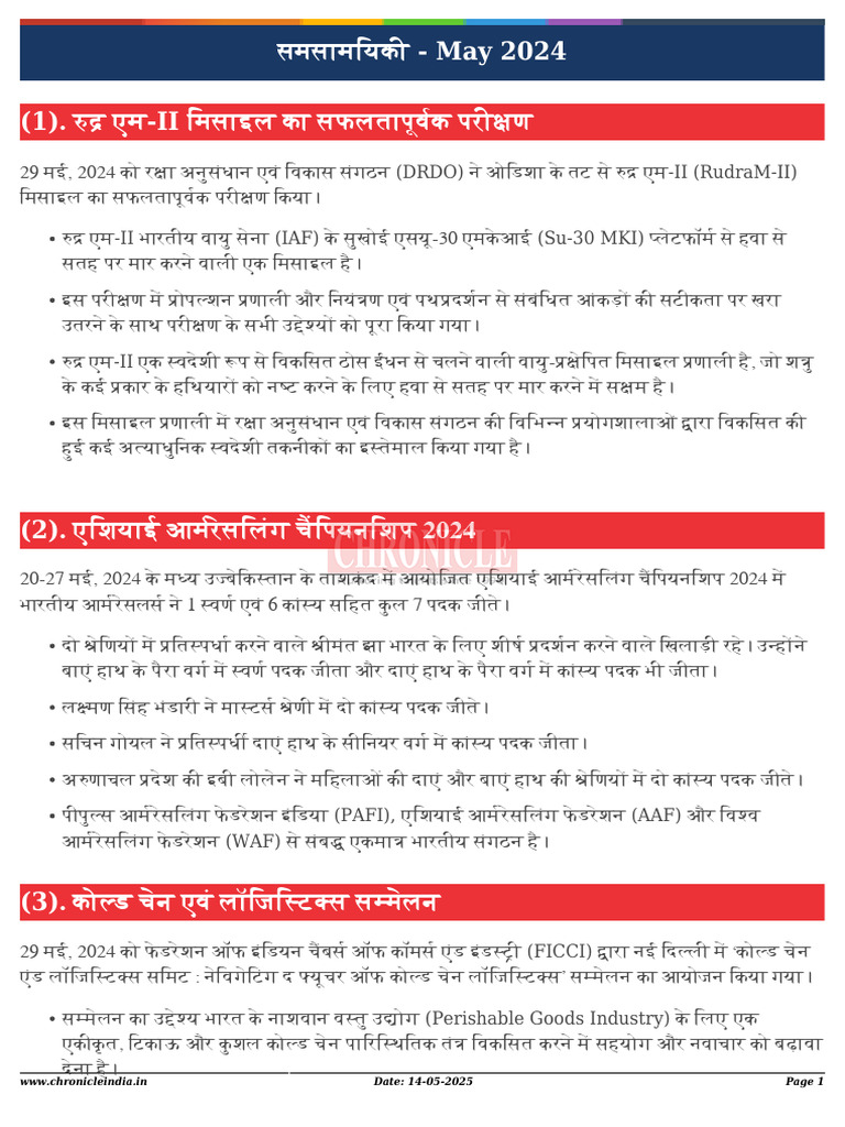 Current Affairs May 2024 | PDF