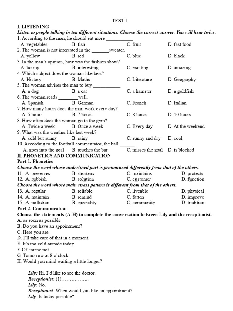TEST 1, 2, 3 - ôn thi tuyển sinh | PDF | Adolescence | Relaxation ...