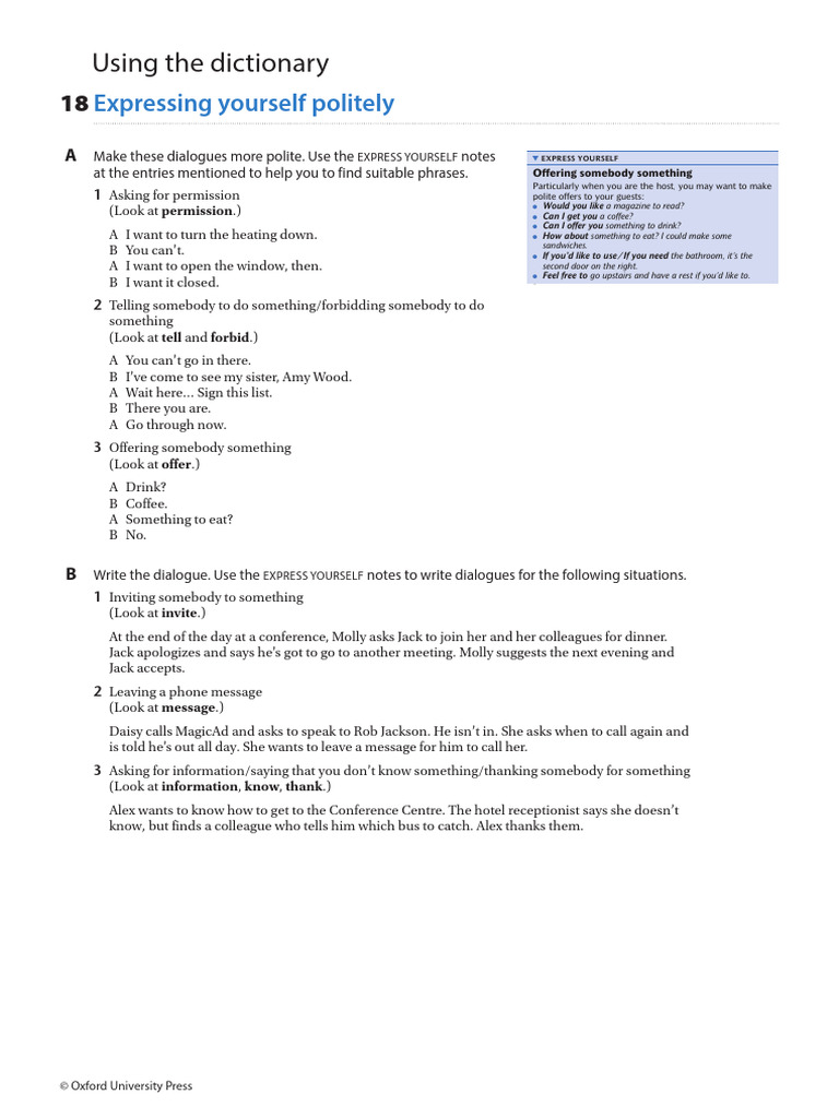 Polite Dialogue Examples and Tips | PDF | Crimes | Crime & Violence