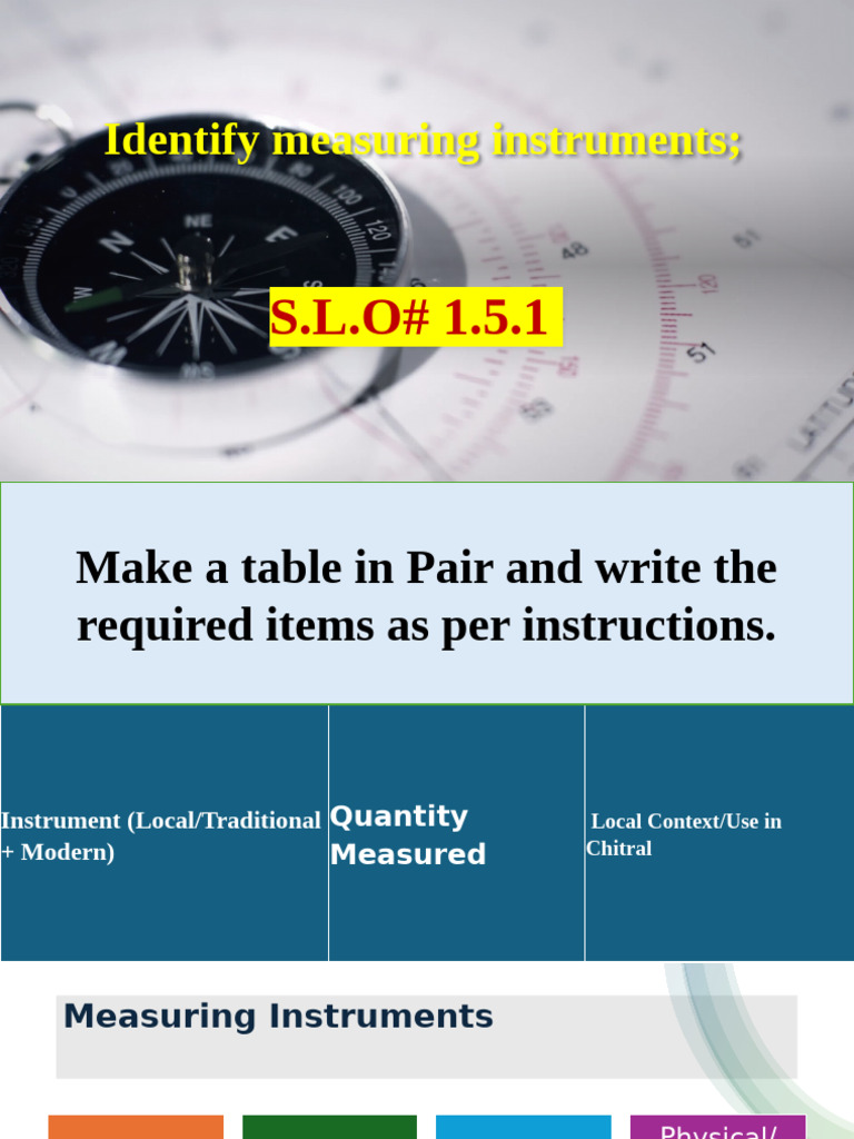 1.5.1identify Measuring Instruments | PDF