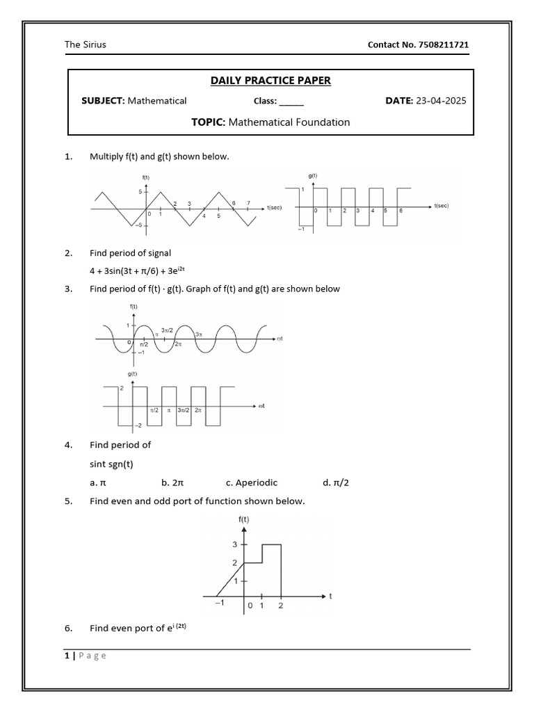 DPP 6 Mathematical | PDF