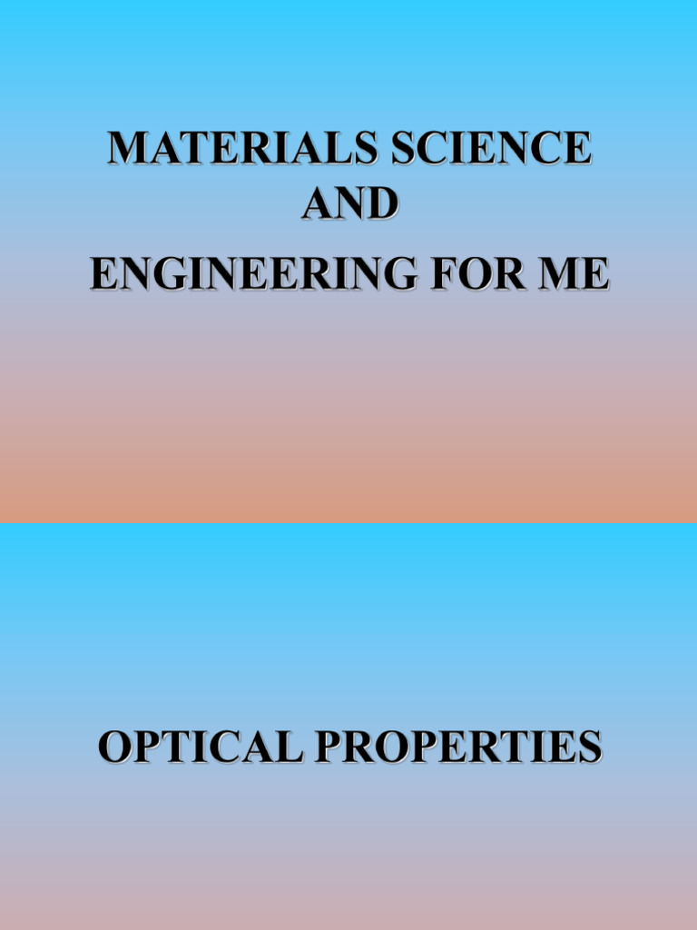 L7 Material Science and Engineering Optical Properties | PDF ...