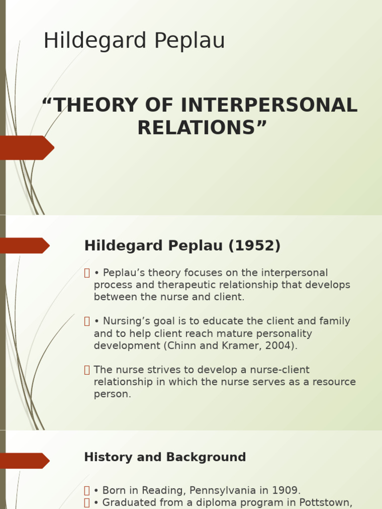 Peplau's Interpersonal Relations Theory | PDF | Social Psychology ...