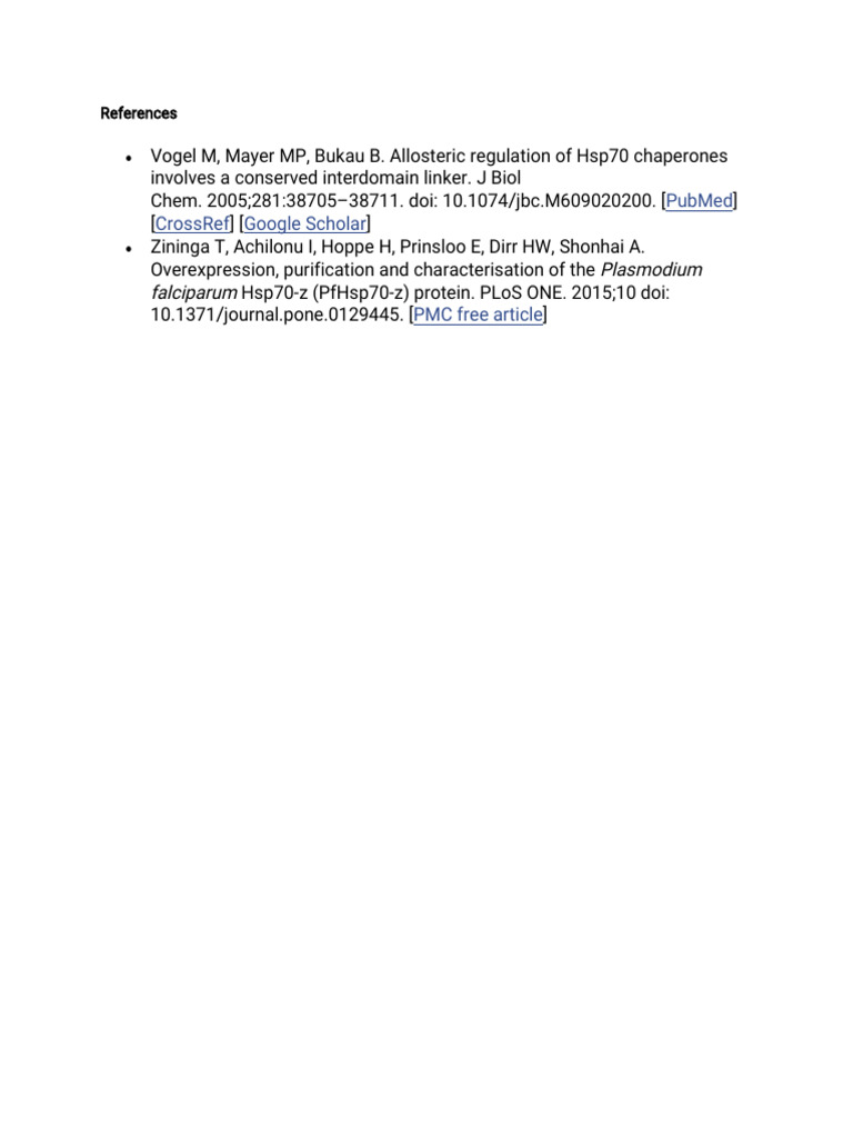 Hsp70 Chaperones: Key Research References | PDF