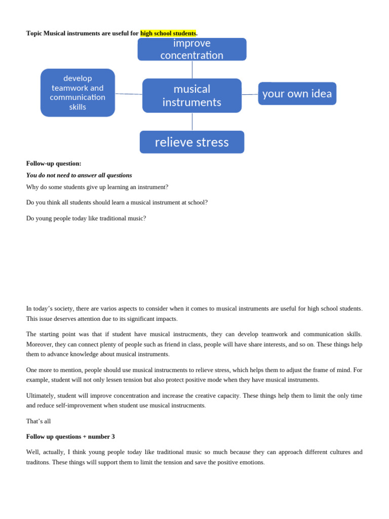 Benefits of Musical Instruments for Students | PDF | Learning | Cognition