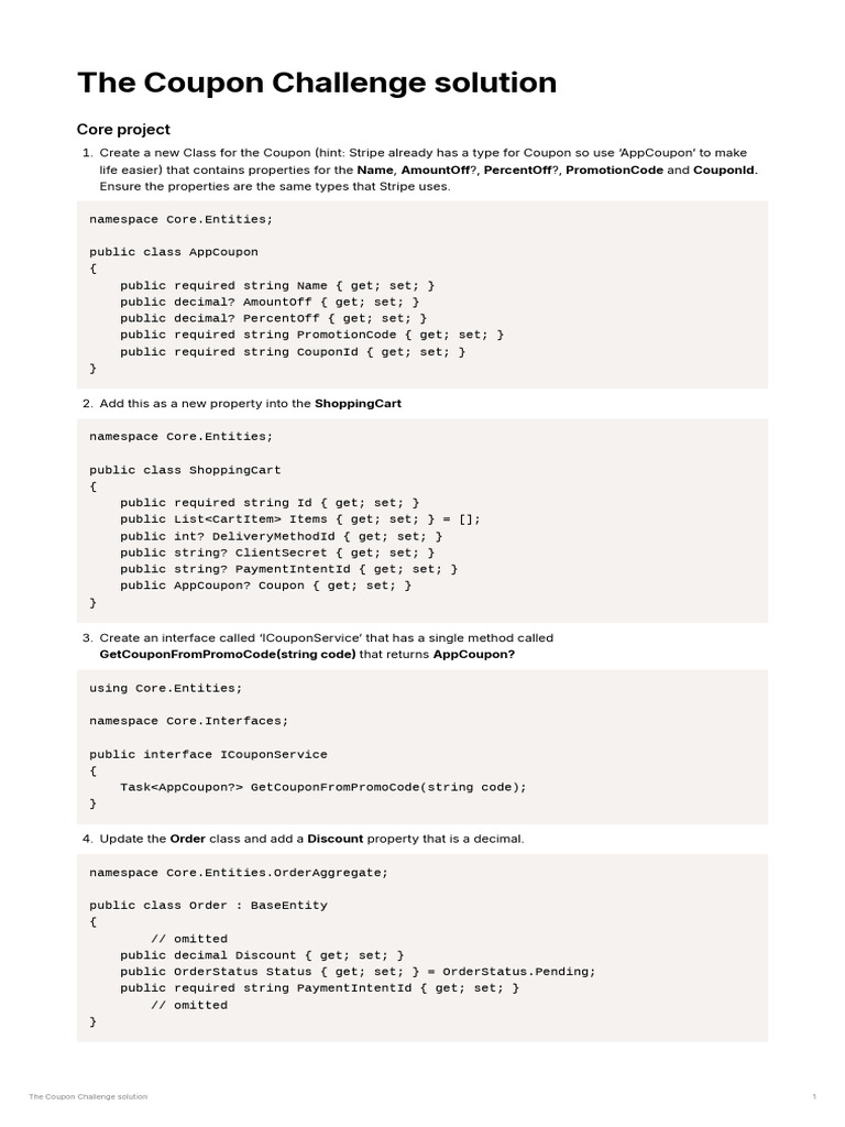 Implementing Coupon Functionality in E-Commerce | PDF | Namespace ...