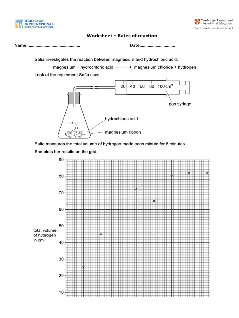 Question - Rates of Reaction | PDF