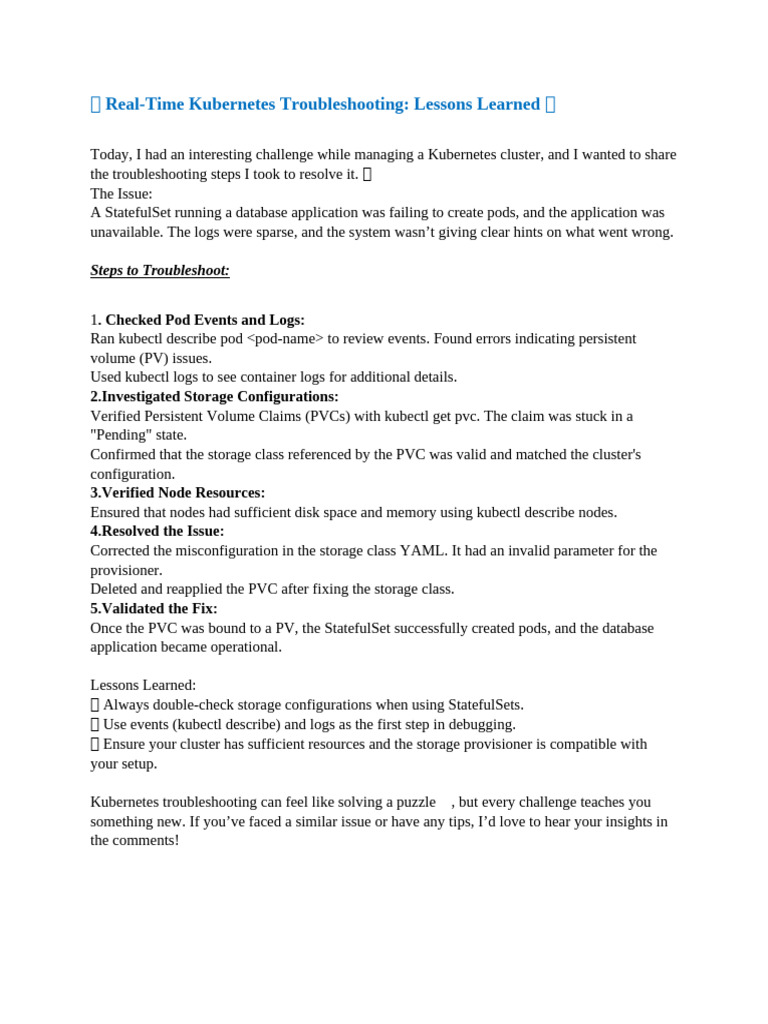 Real-Time Kubernetes Troubleshooting Guide | PDF | Information ...