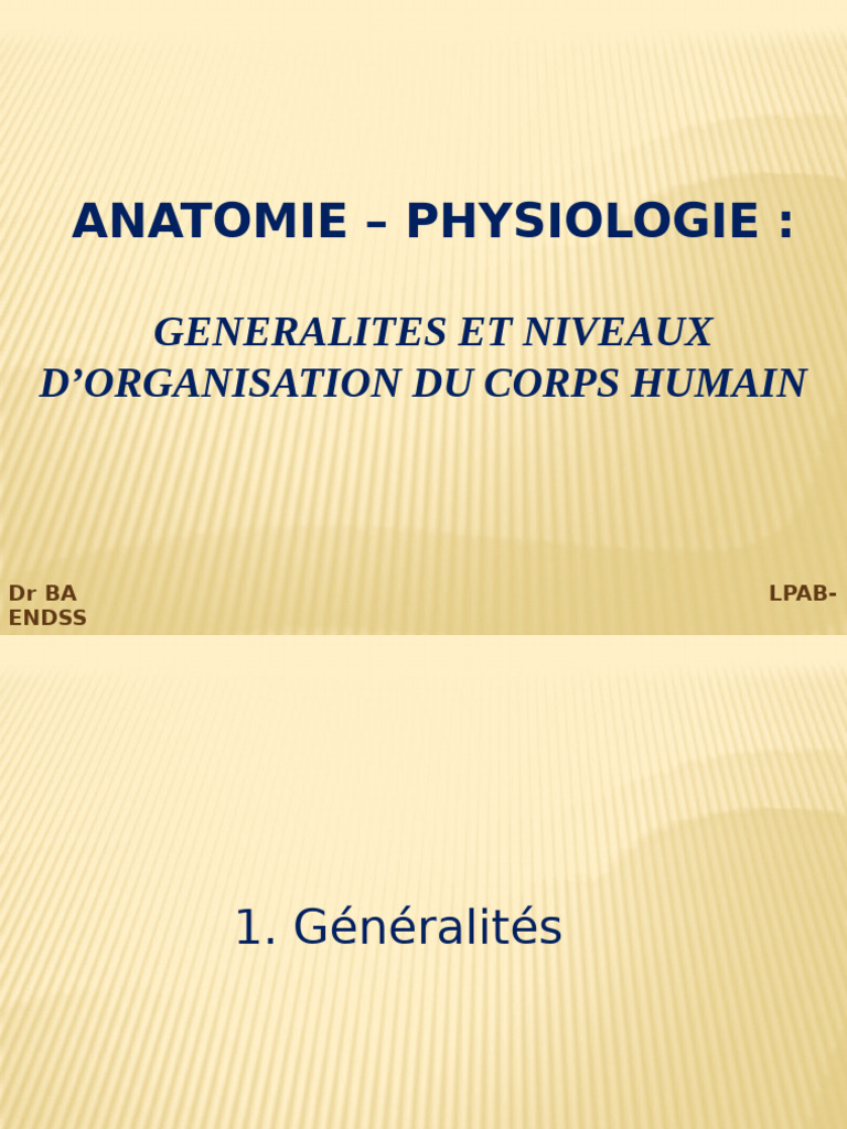 Anatomie et physiologie du corps humain | PDF | Système de référence en ...