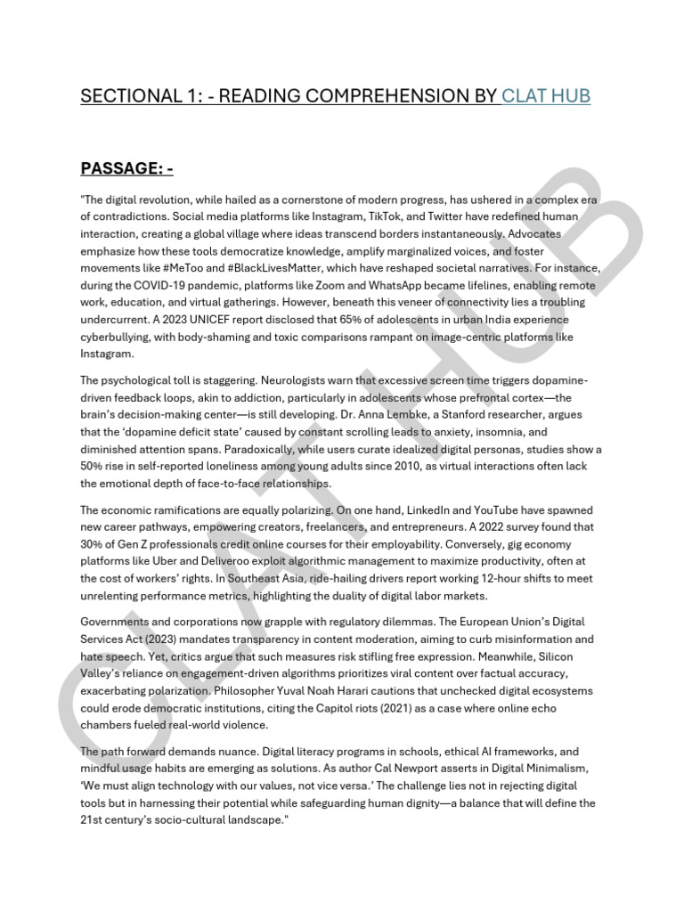 RC Sectional by Clat Hub | PDF | Artificial Intelligence | Intelligence ...