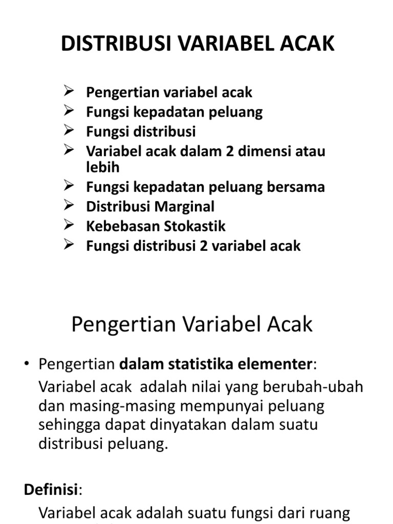 Pengertian dan Distribusi Variabel Acak | PDF