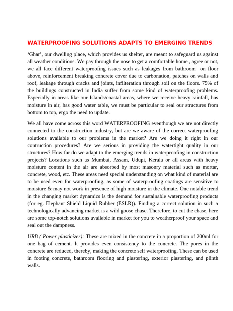 Coastal Hotel Waterproofing Solutions | PDF | Concrete | Structural ...