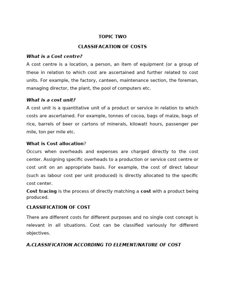 Topic Ii Classification | PDF | Cost Of Goods Sold | Cost