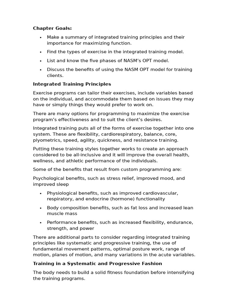 Three Levels of NASM OPT Model | PDF | Strength Training | Physical Fitness