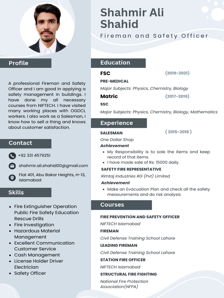 White Blue Simple Full Stack Developer CV Resume | PDF | Firefighter ...