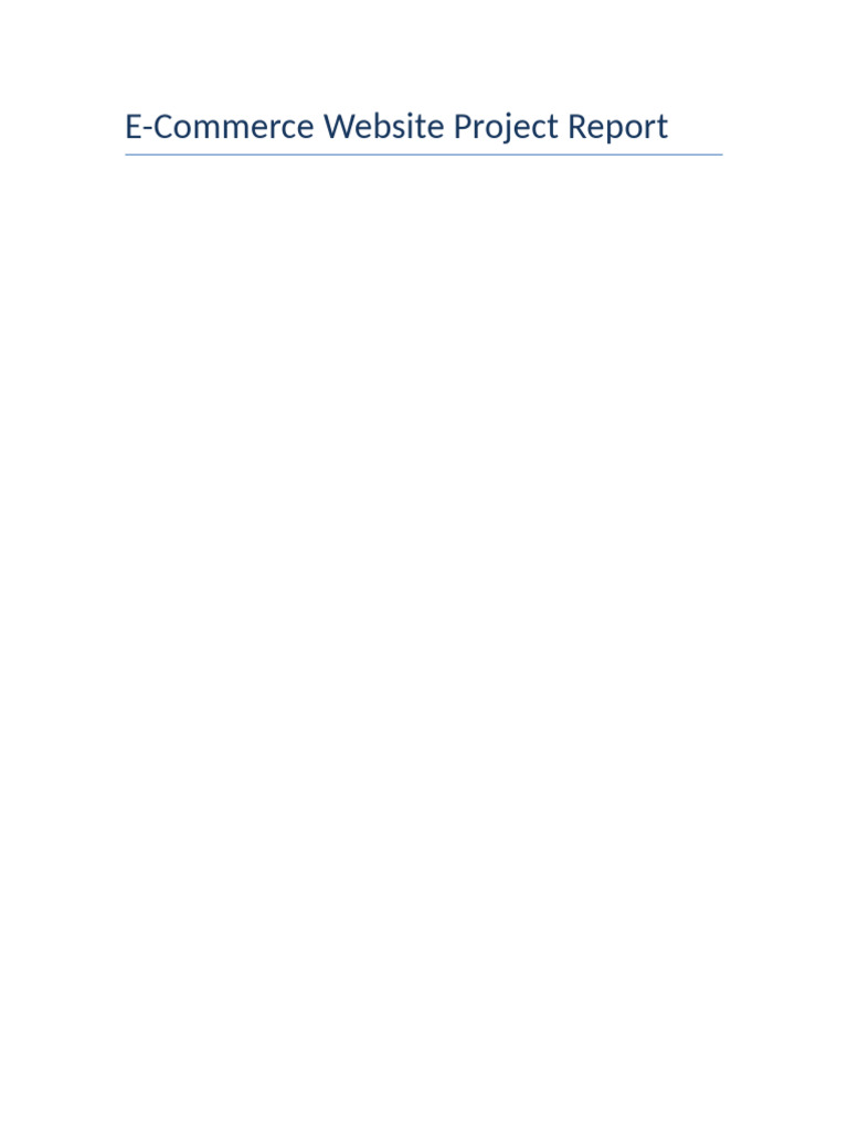 Ecommerce Project Report | PDF | Websites | Point Of Sale