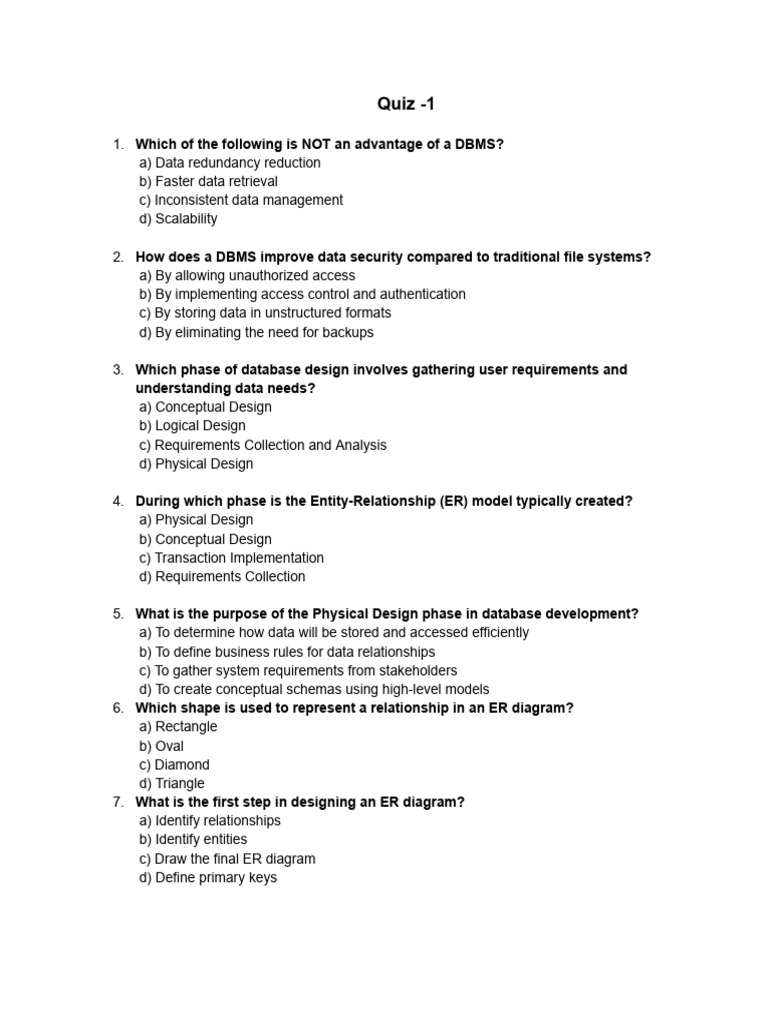Quiz Bank | PDF | Relational Model | Databases