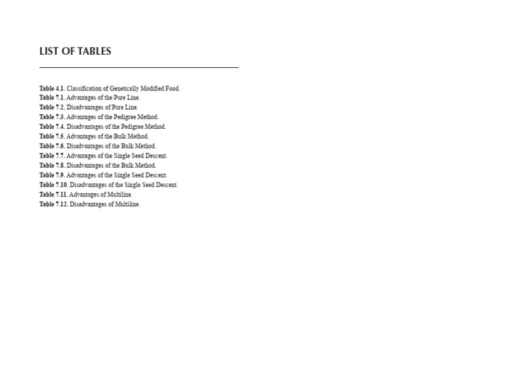 Table List | PDF