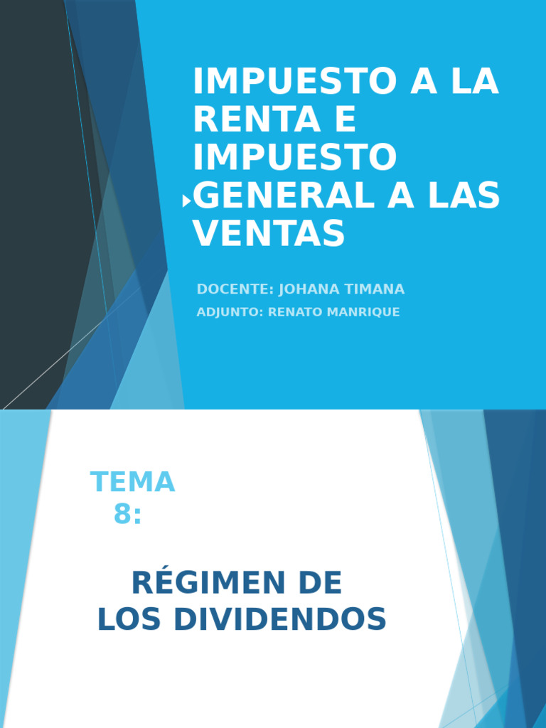 Régimen de Dividendos y su Imposición en Perú | PDF | Impuesto sobre la ...