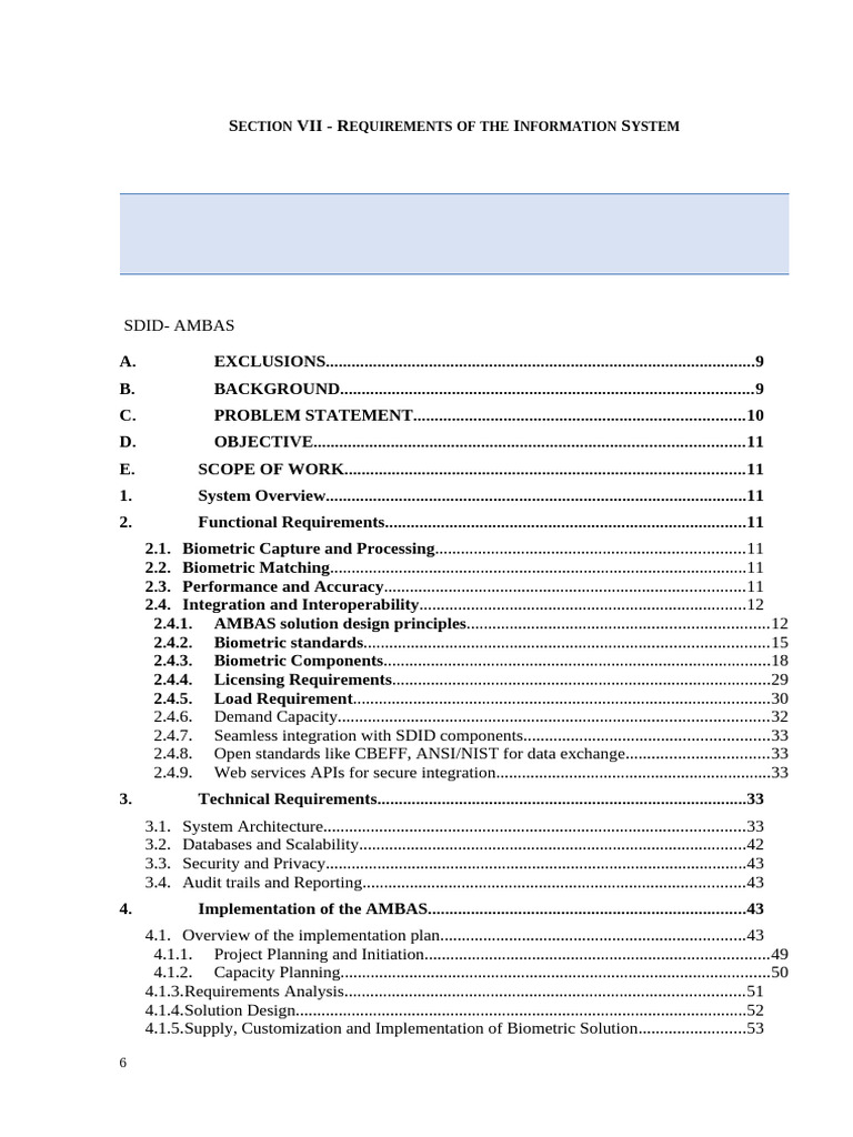 NIDA SDID Requirements for AMBAS System | PDF | Biometrics ...