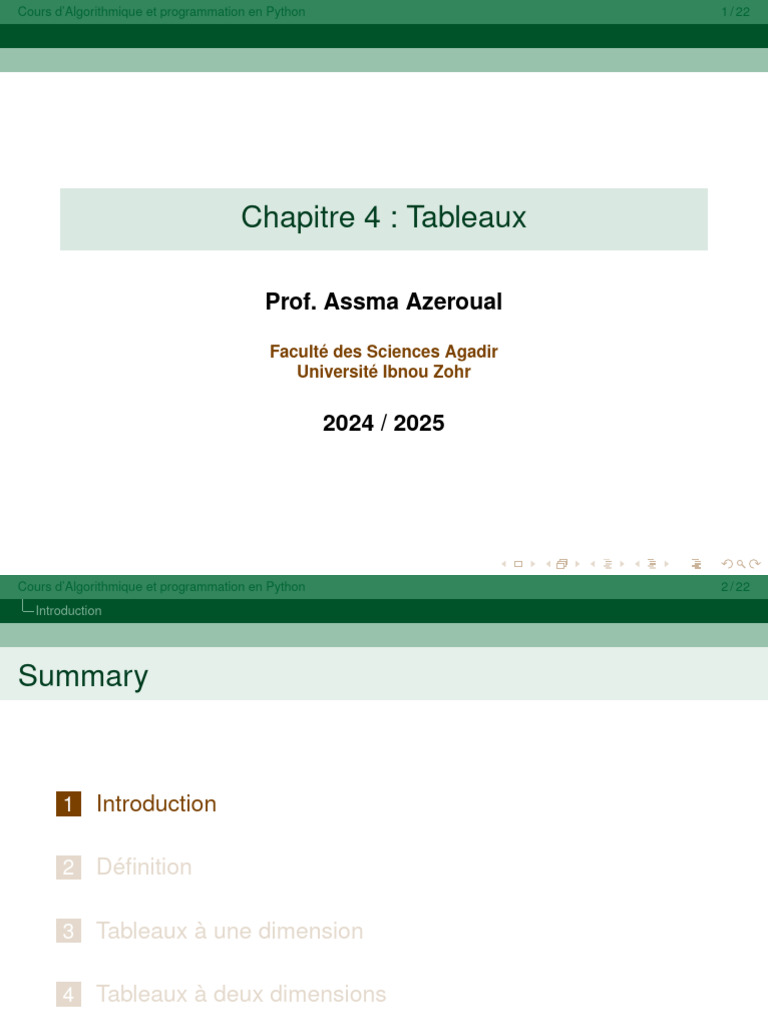 Introduction aux tableaux en Python | PDF | Programmation informatique ...