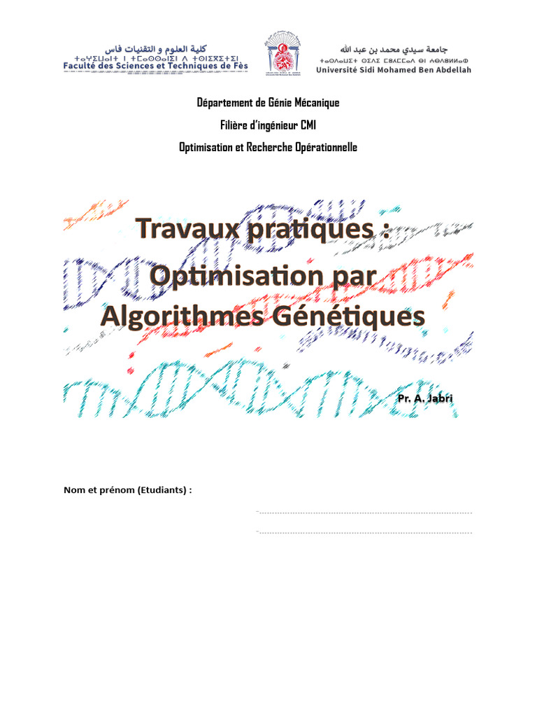 Algorithme Génétique en Optimisation Mécanique | PDF | Algorithme ...