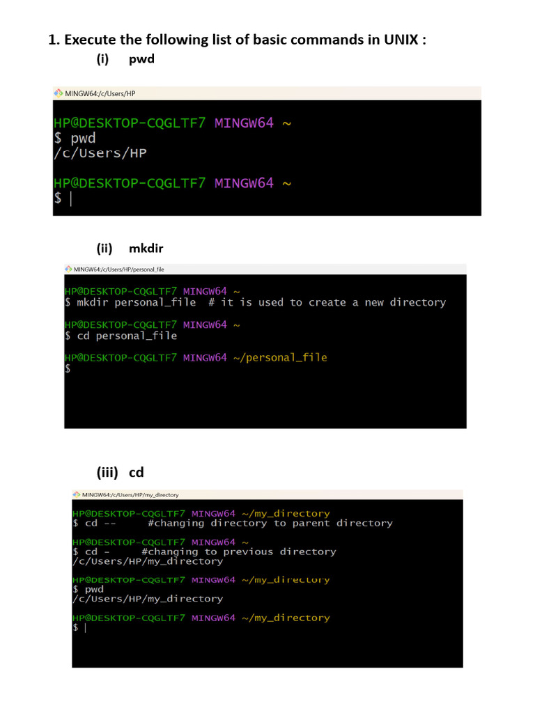 Essential UNIX Commands and Usage Guide | PDF