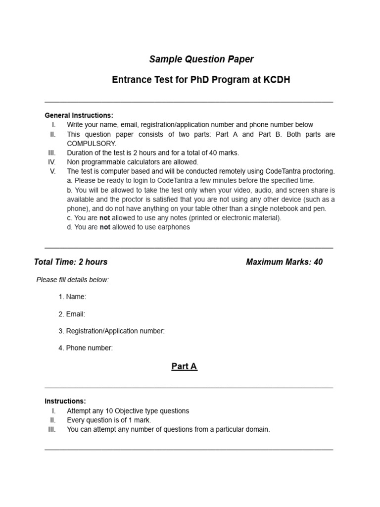 PhD Entrance Test Sample Questions | PDF | Epidemiology | Bit