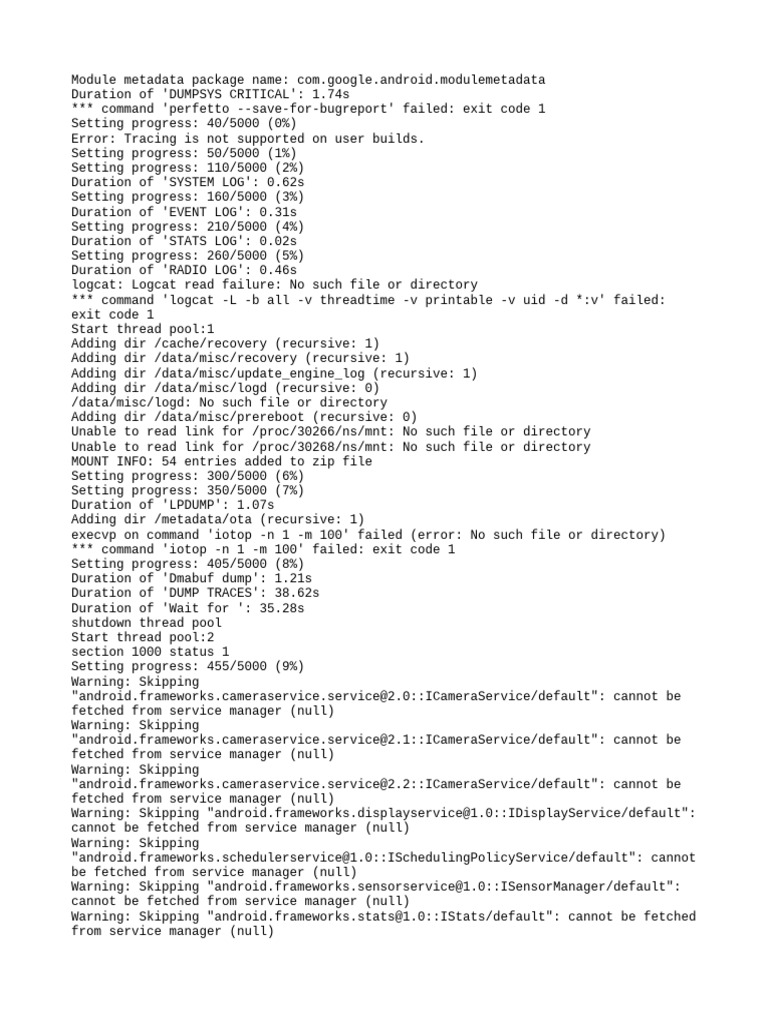 Dumpstate Log | PDF | Software Development | Computer Science