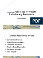 Quality Assurance For Patient Radiotherapy Treatments: Philip Mayles