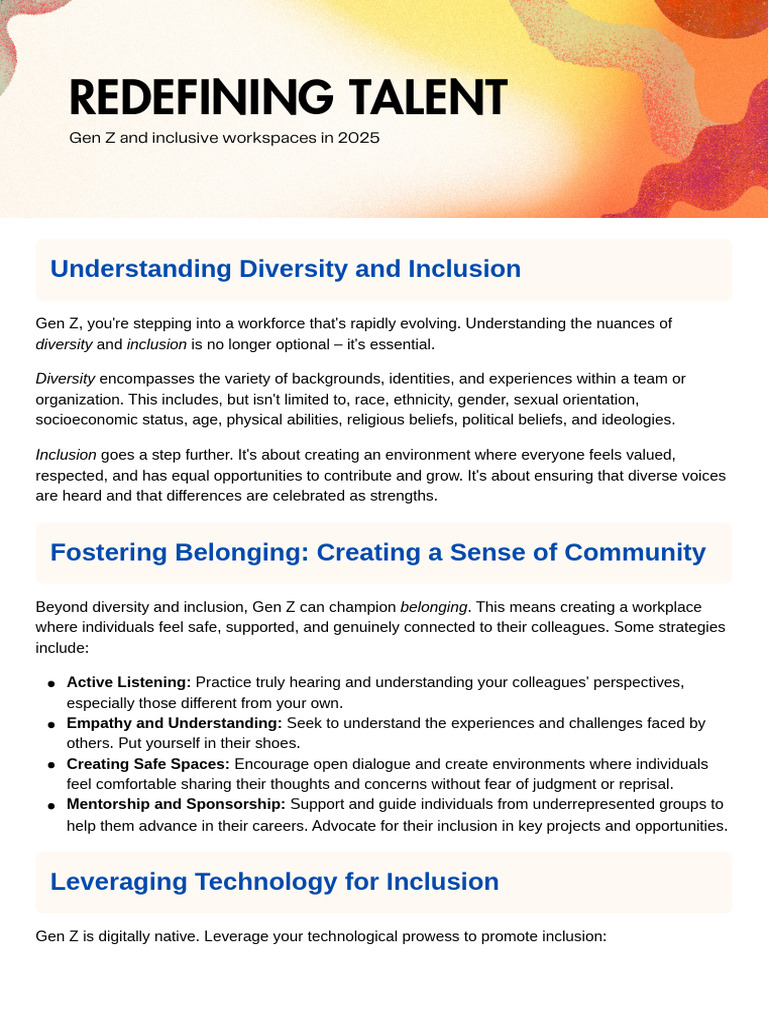 Redefining Talent - 20250526 - 171255 - 0000 | PDF | Diversity ...